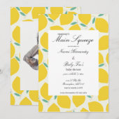 Save The Date La Prune de Maman Fête de Bébé Citron Citrus (Devant / Derrière)