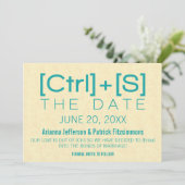 Save The Date La typographie de Geeky Enregistrer la date, Turqu (Debout devant)