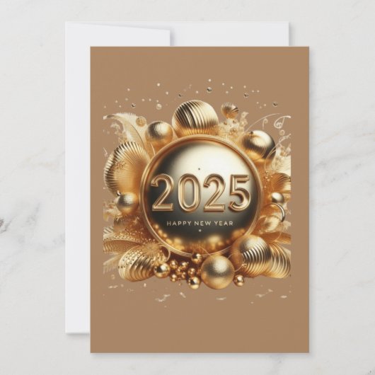 Save The Date La typographie d'or bonne année 2025 (Devant)
