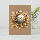 Save The Date La typographie d'or bonne année 2025 (Debout devant)