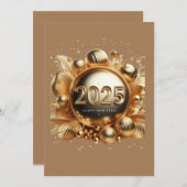 Save The Date La typographie d'or bonne année 2025 (Devant / Derrière)