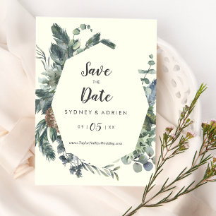 Save The Date La verdure d'hiver   Mariage en ivoire Enregistrer