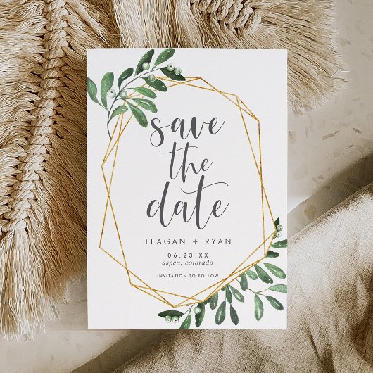Save The Date La verdure naturelle | Aquarelle verte Botanique