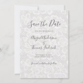 Save The Date Lace Blanche Floral Script QR code Enregistrer la  (Devant)