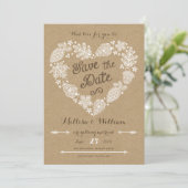 Save The Date Lacy Feuilles - Fall in Love Enregistrer la date (Debout devant)