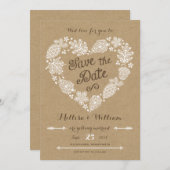 Save The Date Lacy Feuilles - Fall in Love Enregistrer la date (Devant / Derrière)