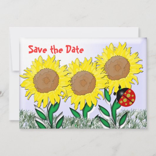 Save The Date Ladybug et Tournesols (Devant)