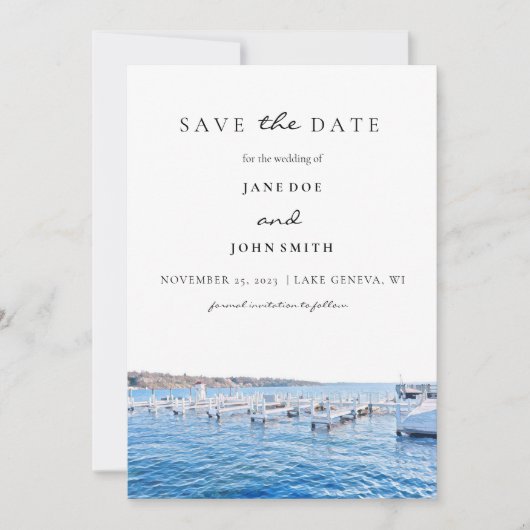 Save The Date Lake Geneva Wisconsin Enregistrer La Date (Devant)