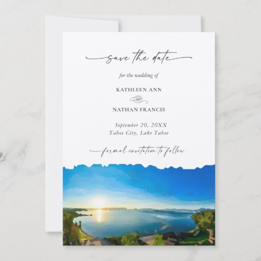 Save The Date Lake Tahoe Destination Wedding Enregistrer la date (Devant)