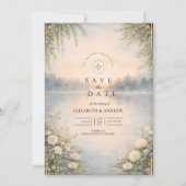 Save The Date Lake Wildflower Forest Romance Wedding (Devant)