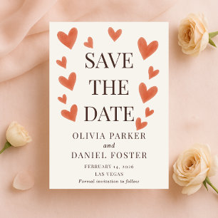 Save The Date L'amour est dans l'air Cœurs à l'aquarelle Enregis