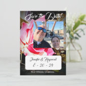 Save The Date L'amour est dans le Mariage en fleur (Debout devant)