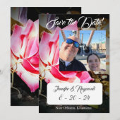 Save The Date L'amour est dans le Mariage en fleur (Devant / Derrière)