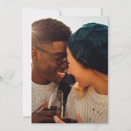Save The Date L'amour est patient Eucalyptus Gold Script Photo (Dos)