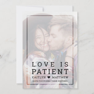 Save The Date L'amour est Patient Faded Photo Minimaliste Postpo