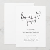 Save The Date L'amour est Patient Faire suivre un mariage simple (Devant / Derrière)