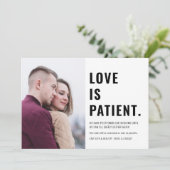 Save The Date L'amour est patient Photo Changer la date (Debout devant)