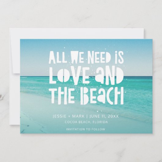 Save The Date L'amour et la plage Destination Mariage (Devant)
