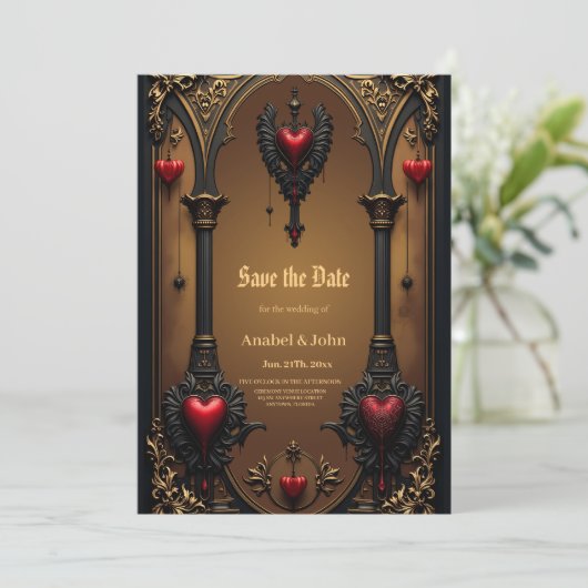 Save The Date L'amour éternel dans l'ombre de l'obscurité gothiq (Debout devant)