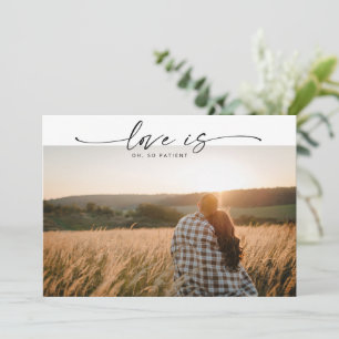 Save The Date L'amour moderne est patient Nouveau Mariage Date C