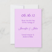 Save The Date L'annonce de sauvegarde de date de l'Iris Pourpre (Dos)