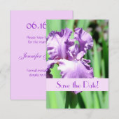 Save The Date L'annonce de sauvegarde de date de l'Iris Pourpre (Devant / Derrière)