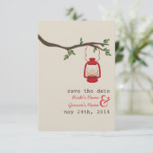 Save The Date Lanterne à huile rouge Mariage extérieur Enregistr (Debout devant)