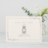Save The Date Lanterne Rustique Vintage Mariage Améthyste (Debout devant)