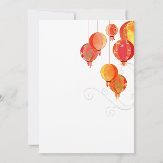 Save The Date Lanternes à pendage rouge Mariage de luxe Enregist (Dos)