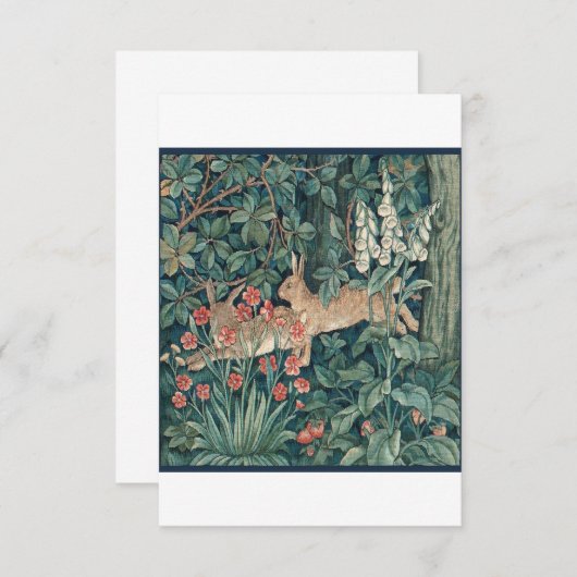 Save The Date Lapin Dans La Forêt - William Morris (Devant / Derrière)