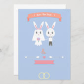 Save The Date lapin enregistrer la date (Devant / Derrière)