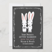 Save The Date Lapins de mariage mignons Épargnez la date Gris (Devant)