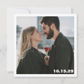 Save The Date Large Photo Modern Square Minimalist Wedding (Devant)