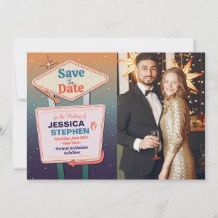 Save The Date Las Vegas Casino Foto Bruiloft