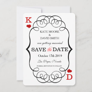 Save The Date Las Vegas Casino Moderne Chic Photo Faire Part de 