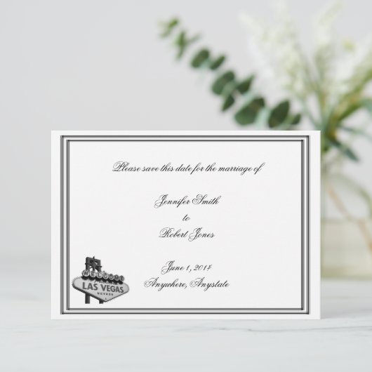 Save The Date Las Vegas Destination Wedding Enregistrer la date (Debout devant)