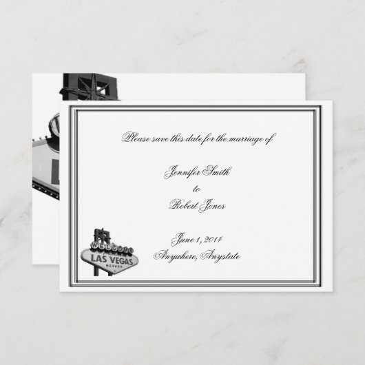 Save The Date Las Vegas Destination Wedding Enregistrer la date (Devant / Derrière)
