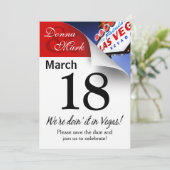 Save The Date Las Vegas Enregistrer la page Calendrier des dates (Debout devant)