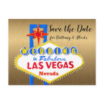 Save the Date Las Vegas Huwelijk goud