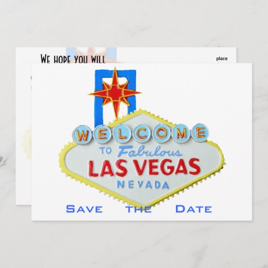Save The Date Las Vegas Mariage Enregistrer la date (Devant / Derrière)