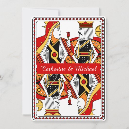Save The Date Las Vegas Playing Card King & Queen Enregistrer La (Devant)