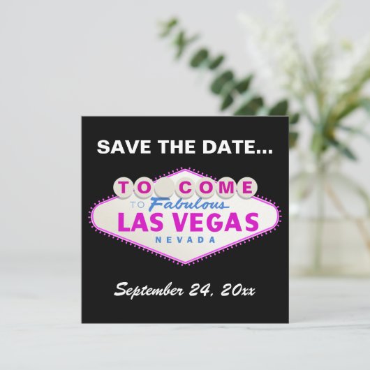 Save The Date Las Vegas signe destination mariage Enregistrer la (Debout devant)