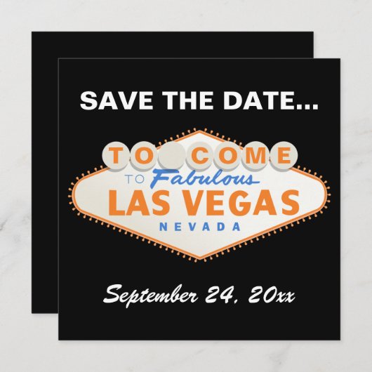 Save The Date Las Vegas signe destination mariage Enregistrer la (Devant / Derrière)