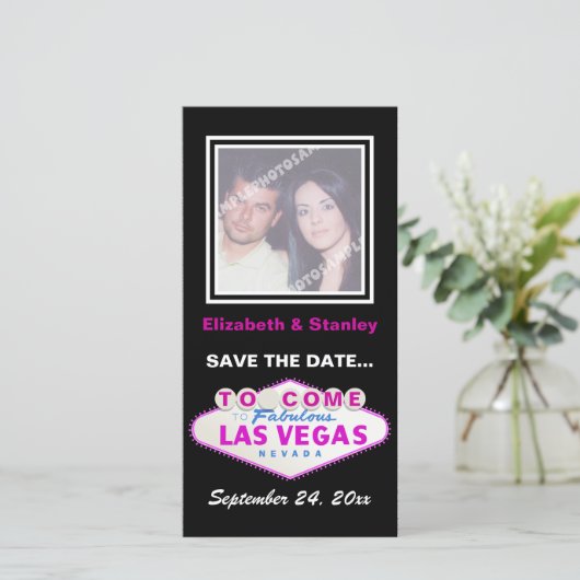 Save The Date Las Vegas signe mariage contemporain Enregistrer l (Debout devant)