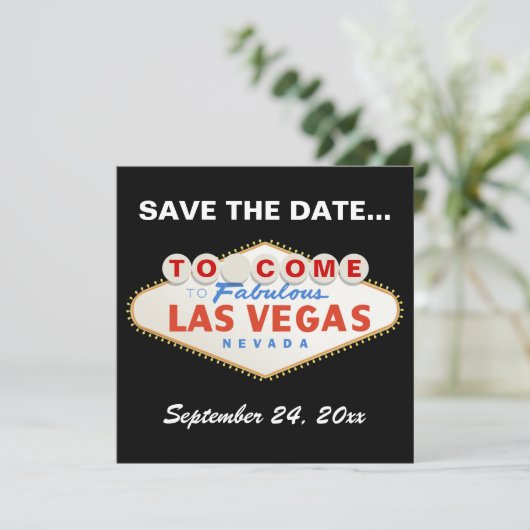 Save The Date Las Vegas signe mariage moderne Enregistrer la dat (Debout devant)