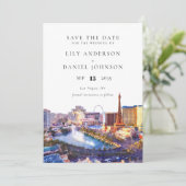 Save The Date Las Vegas Skyline Watercolor Destination Wedding (Debout devant)