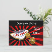 Save The Date Las Vegas Starburst Enregistrer la date rouge noir (Debout devant)
