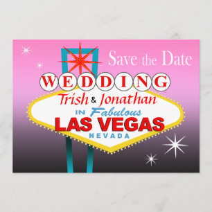 Save The Date Las Vegas Wedding Enregistrer la Date - rose