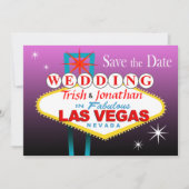 Save The Date Las Vegas Wedding Enregistrer la Date - violet (Devant)