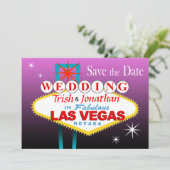 Save The Date Las Vegas Wedding Enregistrer la Date - violet (Debout devant)